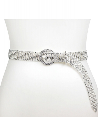 Fashionable Crystal Belt BT320032 SILVER CL